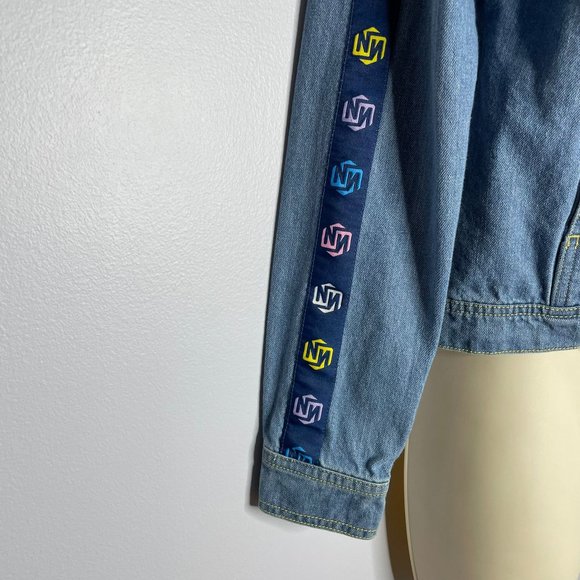 Norris Nuts Relaxed Denim Jacket Multi Logo Repeat - Picture 7 of 12